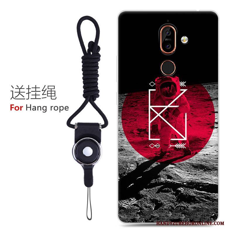 Hülle Nokia 7 Plus Taschen Schwarz Persönlichkeit, Case Nokia 7 Plus Weiche Handyhüllen