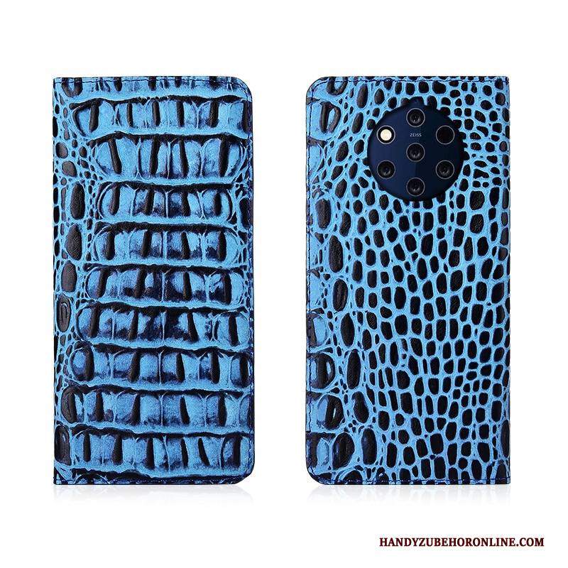 Hülle Nokia 9 Pureview Leder Neu Handyhüllen, Case Nokia 9 Pureview Lederhülle Schwarz Anti-sturz