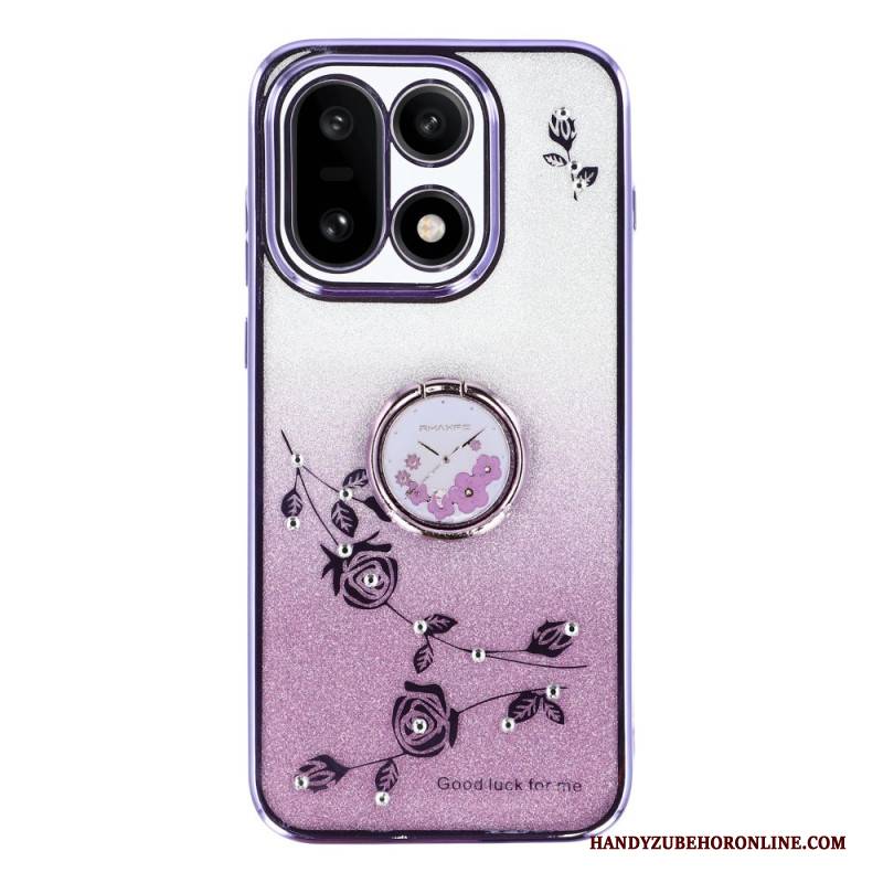 Hülle Oneplus 15 Ringhalter Und Glitzerblumenmuster