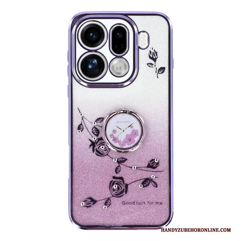 Hülle Oppo Find X9 Pro 5g Kadem Ringhalter Mit Blumen Und Strasssteinen