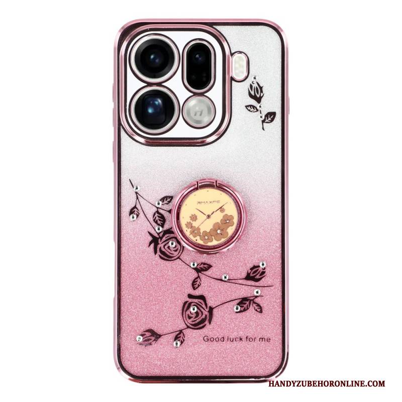 Hülle Oppo Find X9 Pro 5g Kadem Ringhalter Mit Blumen Und Strasssteinen