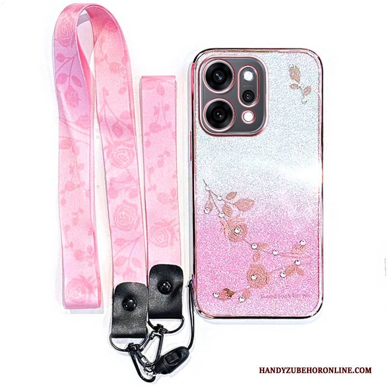 Hülle Oppo Reno 14 5g Blumen Und Strasssteine