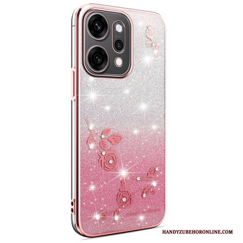 Hülle Oppo Reno 14 5g Handyhülle Blumen Und Strasssteine