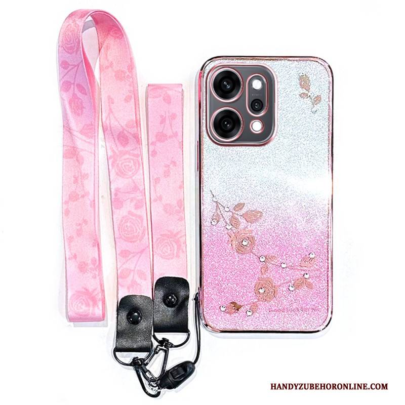 Hülle Oppo Reno 14 Pro 5g Strasssteine Blumen