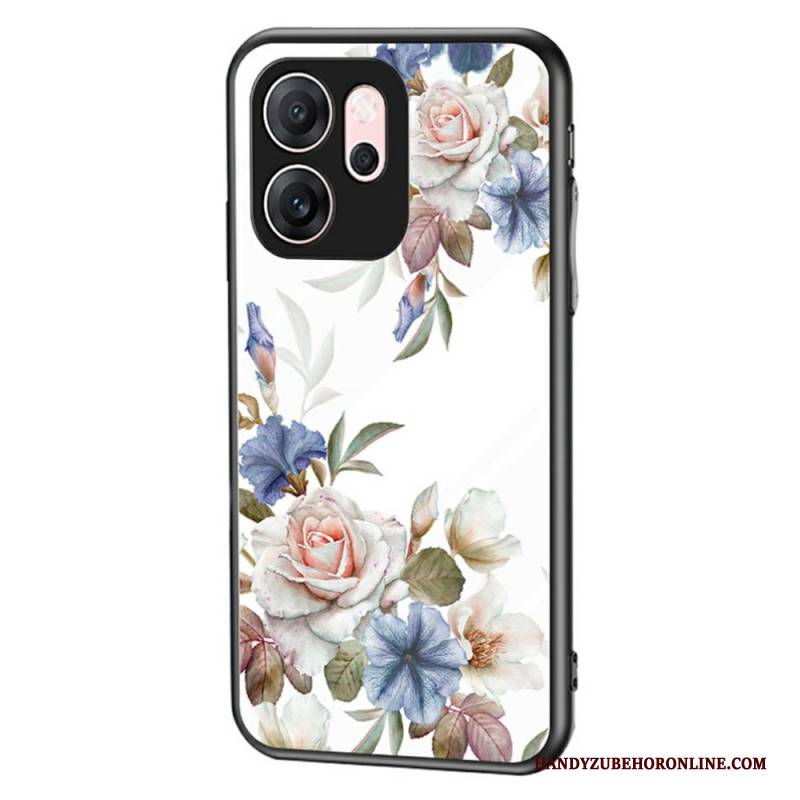 Hülle Oppo Reno 14f 5g Gehärtetes Glas Mit Blumenmuster