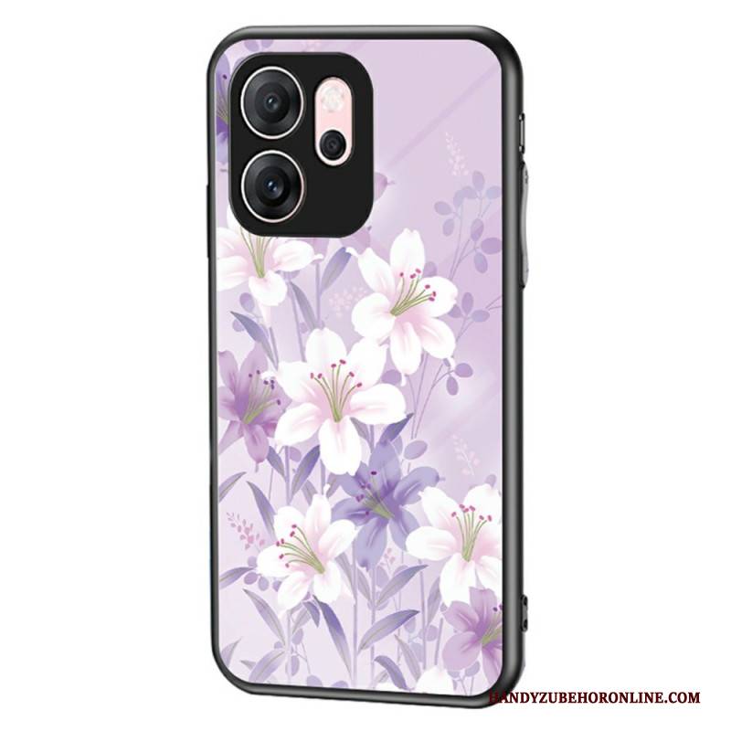 Hülle Oppo Reno 14f 5g Gehärtetes Glas Mit Blumenmuster