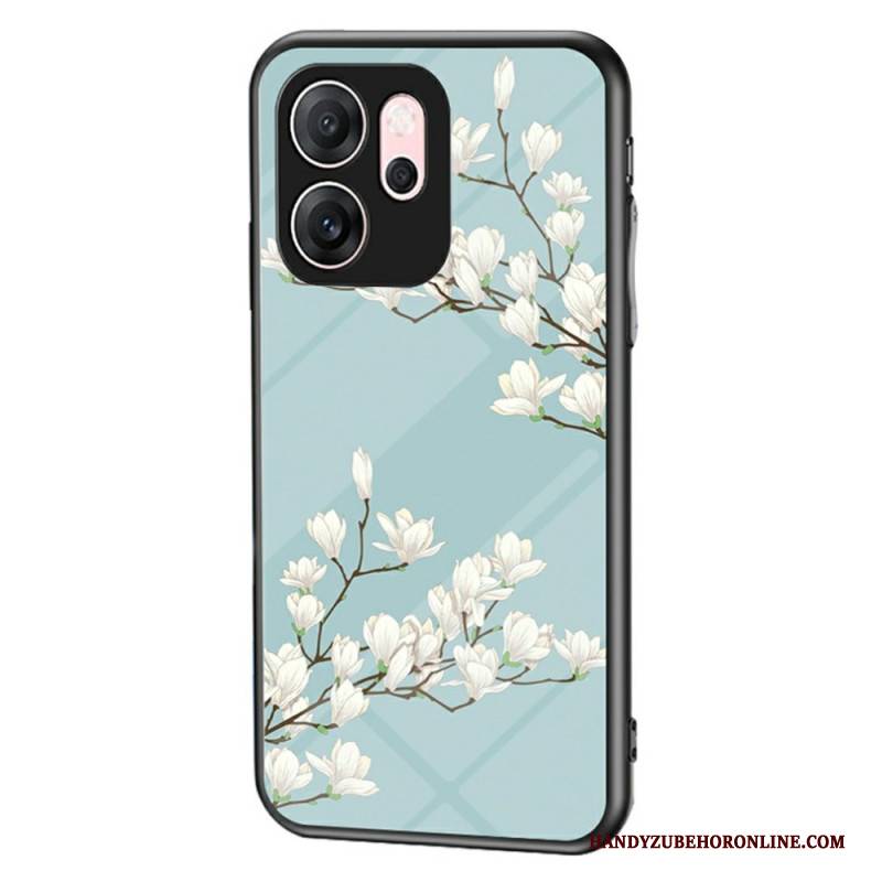 Hülle Oppo Reno 14f 5g Gehärtetes Glas Mit Blumenmuster