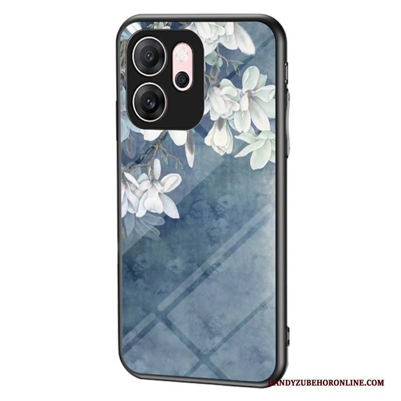 Hülle Oppo Reno 14f 5g Gehärtetes Glas Mit Blumenmuster