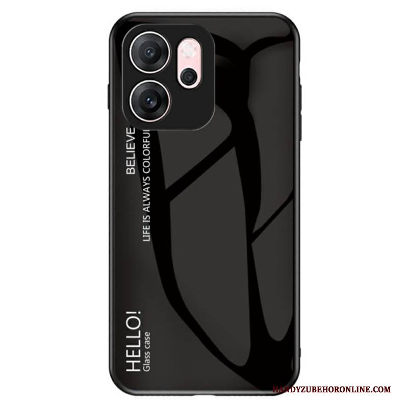 Hülle Oppo Reno 14f 5g Gehärtetes Glas Mit Hello-motiv