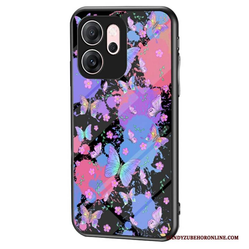 Hülle Oppo Reno 14f 5g Gehärtetes Glas Mit Schmetterlingsmuster