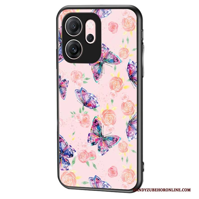 Hülle Oppo Reno 14f 5g Gehärtetes Glas Mit Schmetterlingsmuster