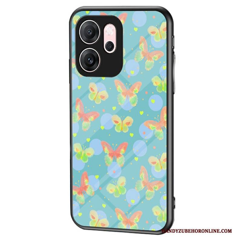 Hülle Oppo Reno 14f 5g Gehärtetes Glas Mit Schmetterlingsmuster