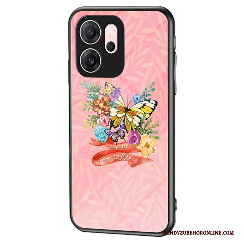 Hülle Oppo Reno 14f 5g Gehärtetes Glas Mit Schmetterlingsmuster