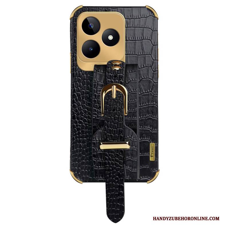 Hülle Realme C53 Armbandhalterung In Krokodiloptik