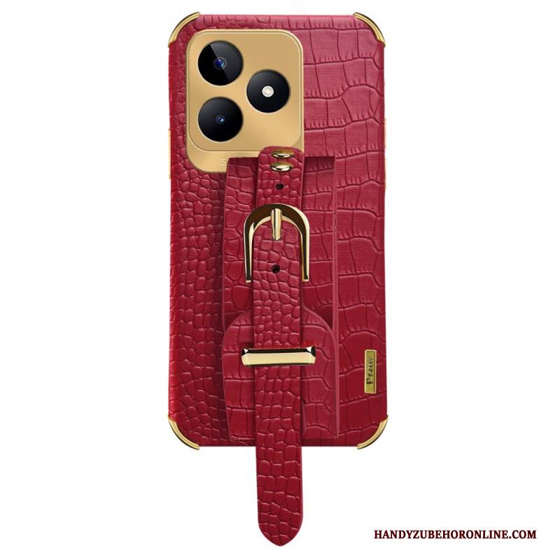 Hülle Realme C53 Armbandhalterung In Krokodiloptik