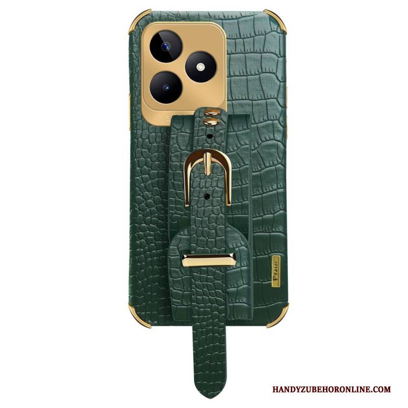 Hülle Realme C53 Armbandhalterung In Krokodiloptik