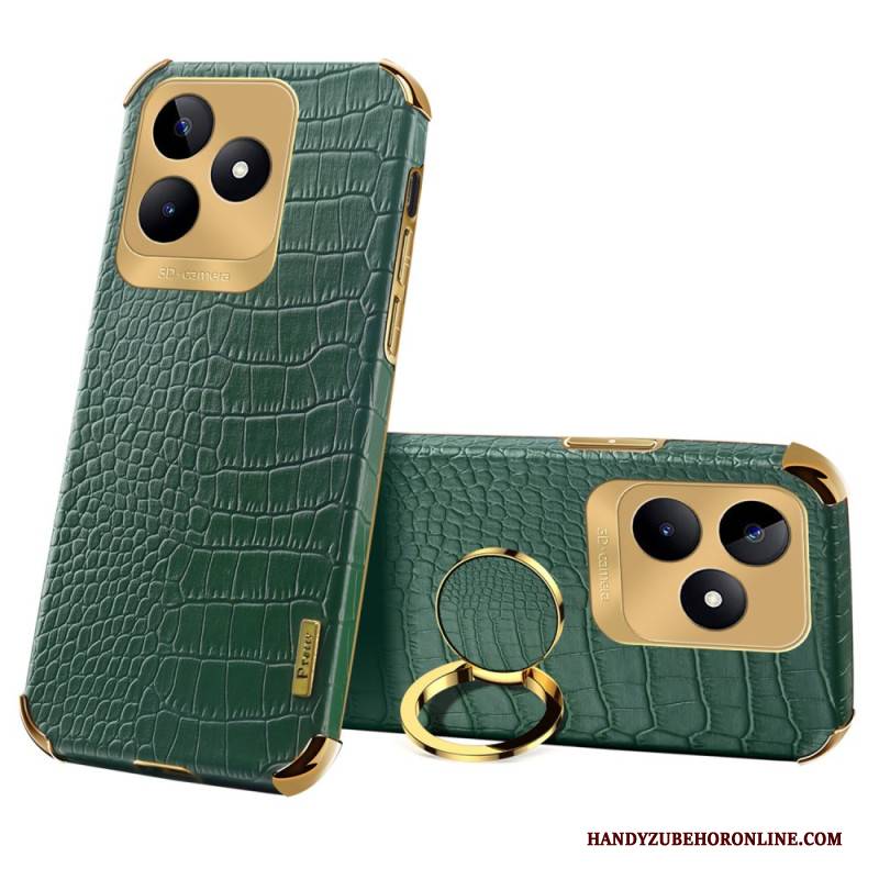 Hülle Realme C53 Ringhalter Mit Krokodilstruktur