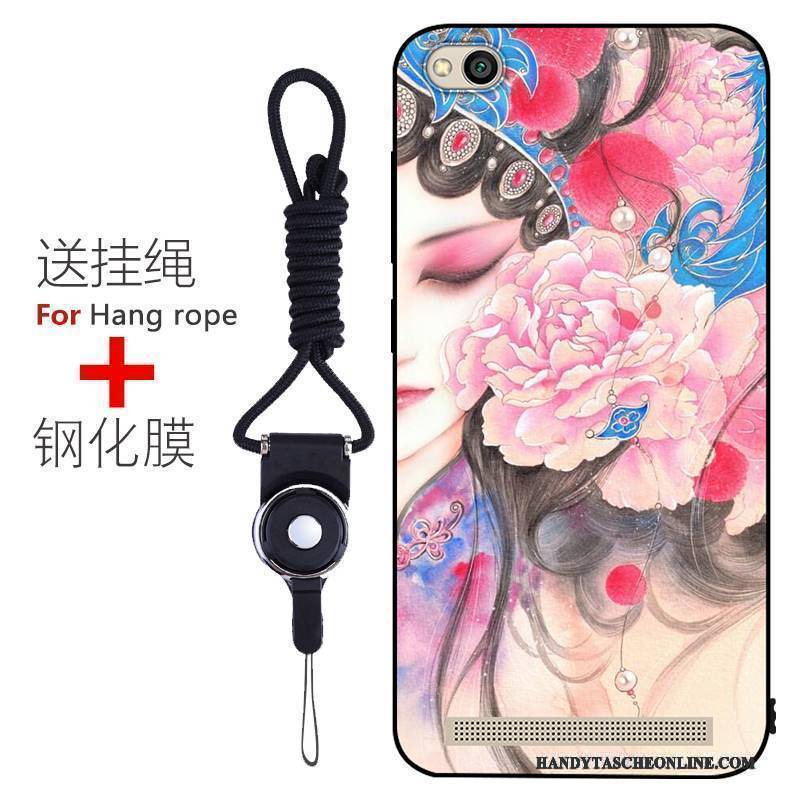 Hülle Redmi 5a Schutz Nubuck Handyhüllen, Case Redmi 5a Farbe Trend Rot