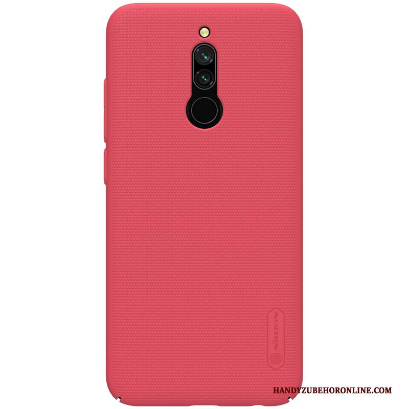Hülle Redmi 8 Taschen Schwarz Handyhüllen, Case Redmi 8 Halterung Nubuck Anti-sturz