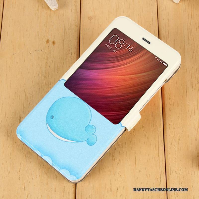 Hülle Redmi Note 4x Lederhülle Mesh Handyhüllen, Case Redmi Note 4x Folio Anti-sturz Rot