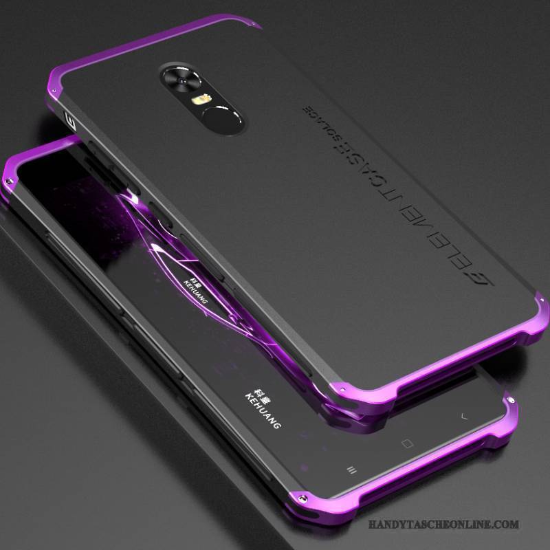 Hülle Redmi Note 4x Schutz Grenze Rot, Case Redmi Note 4x Metall Handyhüllen Schwer