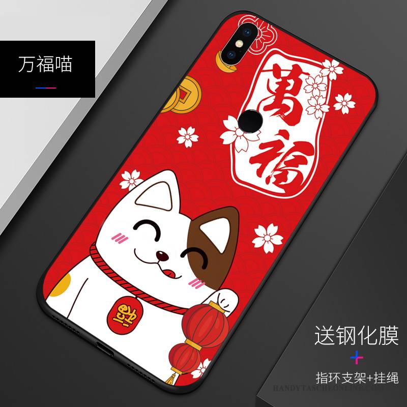 Hülle Redmi Note 5 Prägung Rot Weiß, Case Redmi Note 5 Taschen Muster Handyhüllen