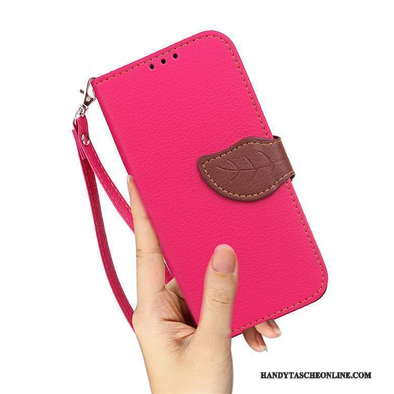 Hülle Redmi Note 5a Taschen Anti-sturz Rot, Case Redmi Note 5a Folio Handyhüllen Mini