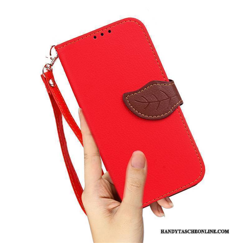 Hülle Redmi Note 5a Taschen Anti-sturz Rot, Case Redmi Note 5a Folio Handyhüllen Mini
