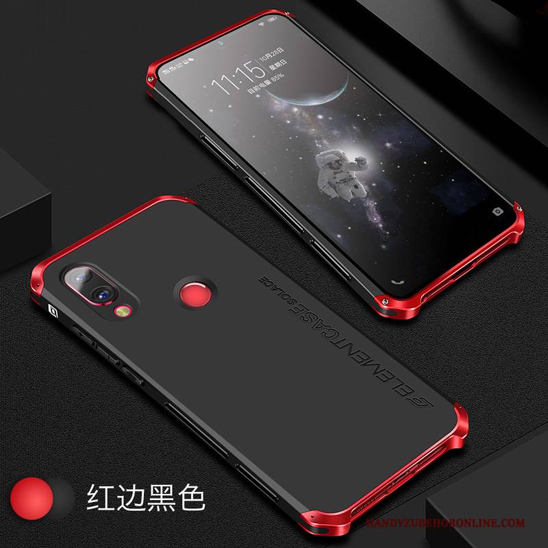 Hülle Redmi Note 7 Schutz Anti-sturz Rot, Case Redmi Note 7 Metall Schwer Persönlichkeit