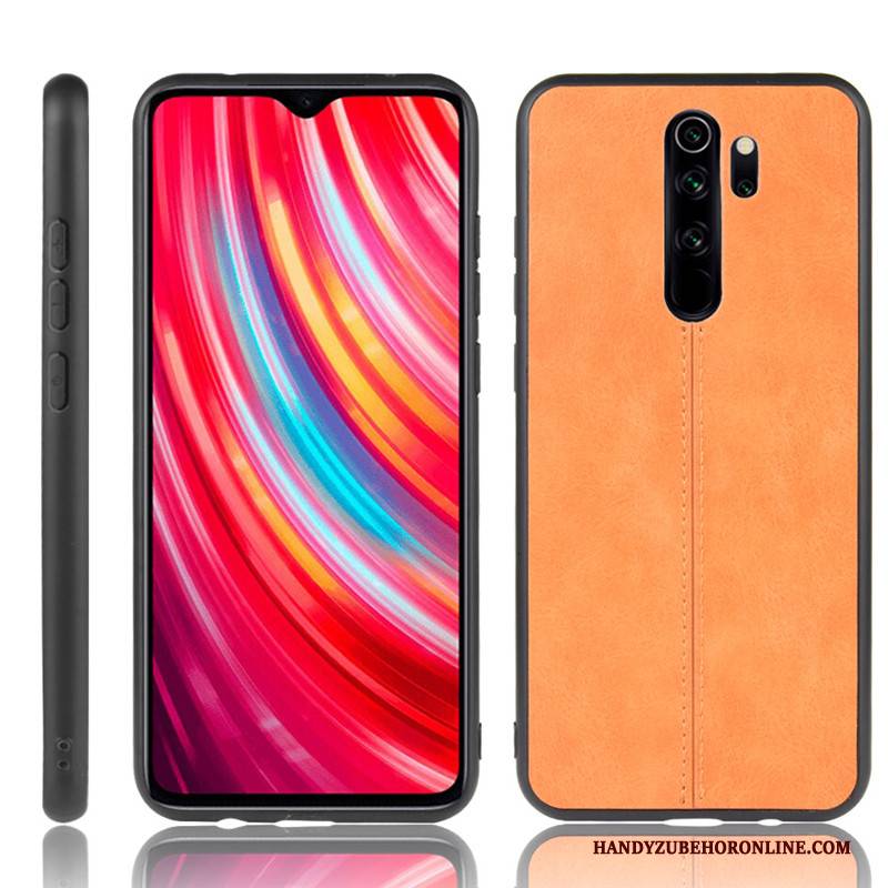 Hülle Redmi Note 8 Pro Leder Rot Schwer, Case Redmi Note 8 Pro Schutz Handyhüllen Mini