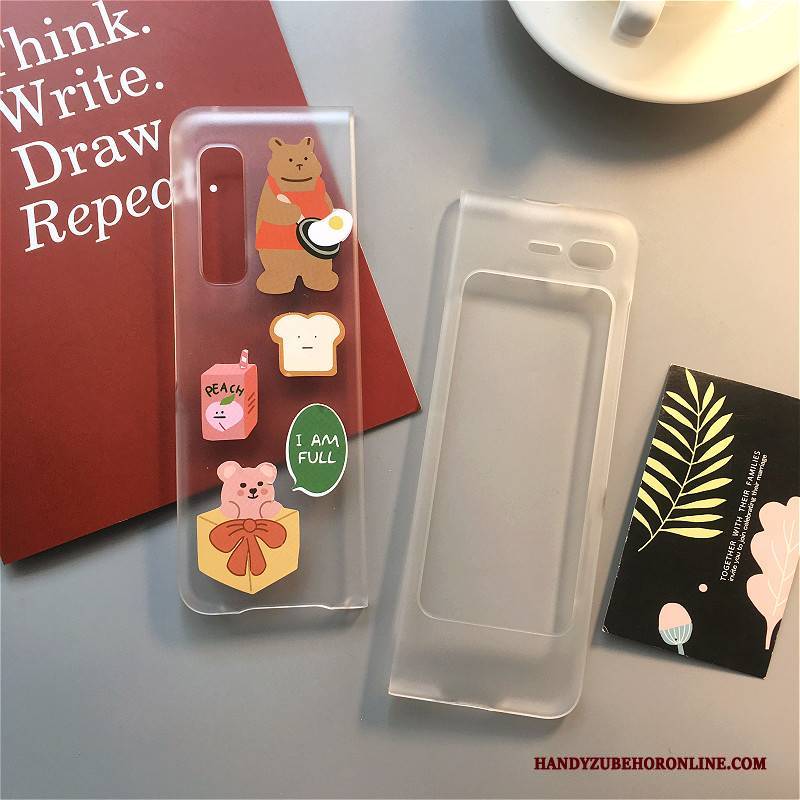 Hülle Samsung Fold Karikatur Transparent Handyhüllen, Case Samsung Fold Taschen Nubuck Falten