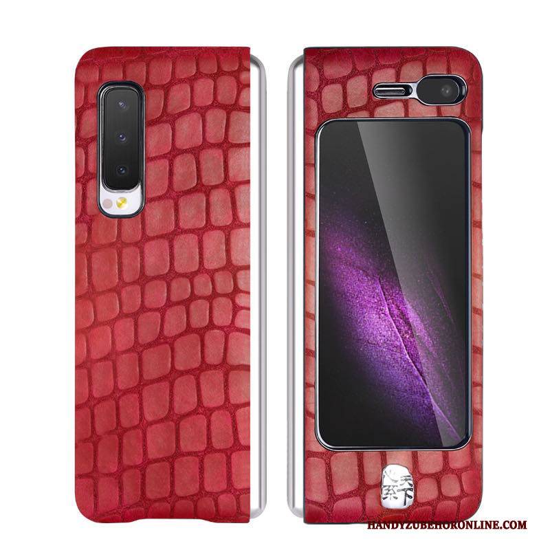 Hülle Samsung Fold Lederhülle Anti-sturz Explosionsgeschützt, Case Samsung Fold Seide Schlank Falten
