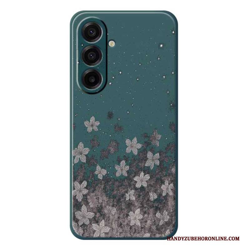 Hülle Samsung Galaxy A17 4g / 5g Graues Blumenmuster