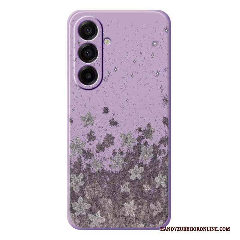 Hülle Samsung Galaxy A17 4g / 5g Graues Blumenmuster