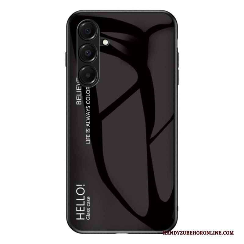 Hülle Samsung Galaxy A17 4g / 5g Handyhülle Gehärtetes Glas Mit Aufdruck „hello“