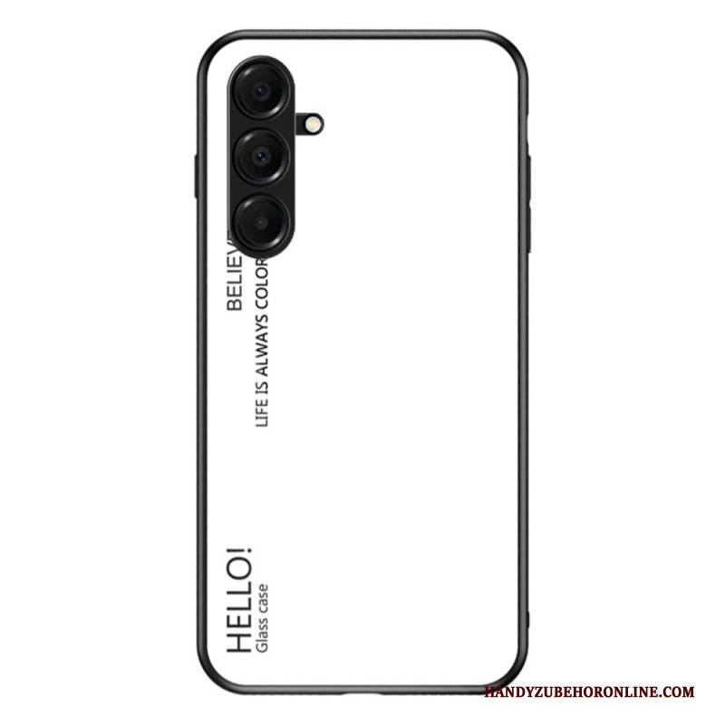 Hülle Samsung Galaxy A17 4g / 5g Handyhülle Gehärtetes Glas Mit Aufdruck „hello“