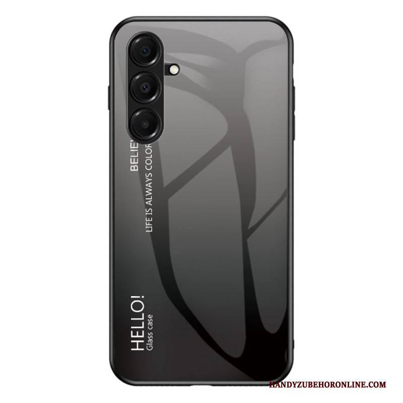 Hülle Samsung Galaxy A17 4g / 5g Handyhülle Gehärtetes Glas Mit Aufdruck „hello“