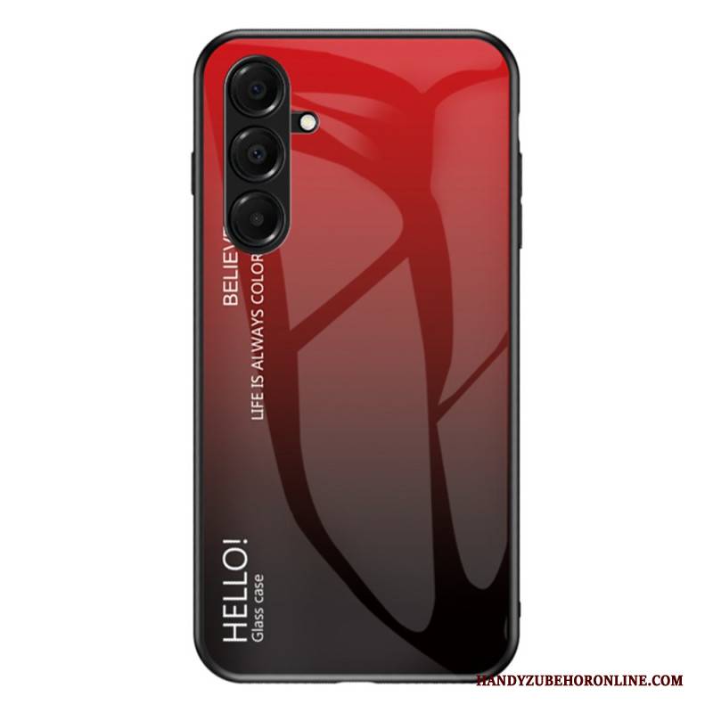 Hülle Samsung Galaxy A17 4g / 5g Handyhülle Gehärtetes Glas Mit Aufdruck „hello“