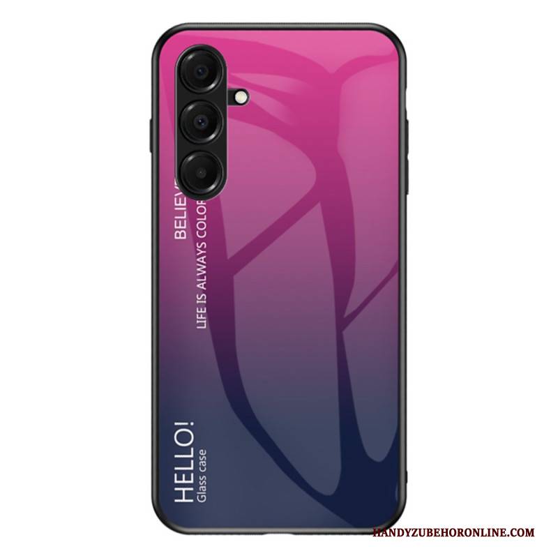 Hülle Samsung Galaxy A17 4g / 5g Handyhülle Gehärtetes Glas Mit Aufdruck „hello“