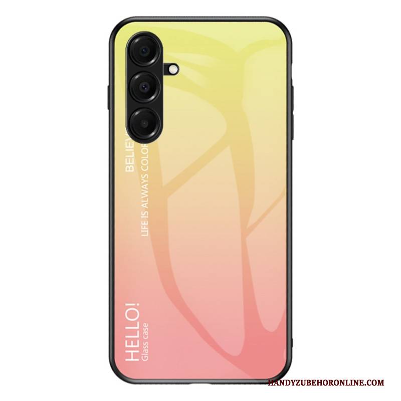 Hülle Samsung Galaxy A17 4g / 5g Handyhülle Gehärtetes Glas Mit Aufdruck „hello“