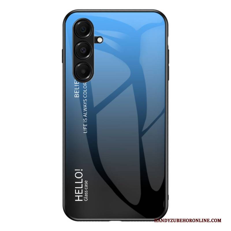 Hülle Samsung Galaxy A17 4g / 5g Handyhülle Gehärtetes Glas Mit Aufdruck „hello“