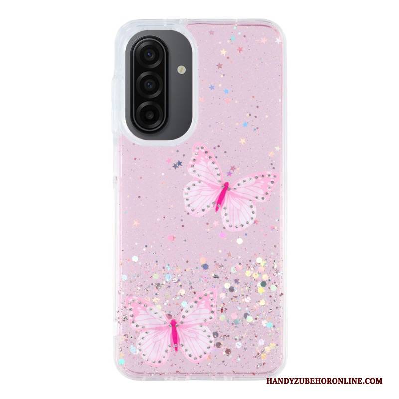 Hülle Samsung Galaxy A17 4g / 5g Handyhülle Glitzernde Schmetterlinge