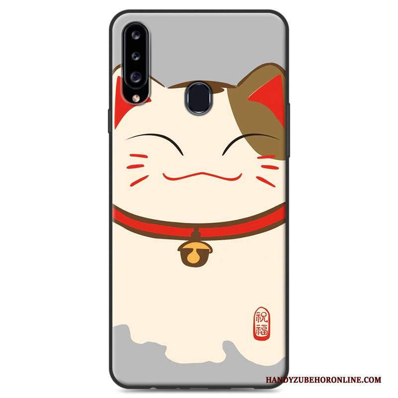 Hülle Samsung Galaxy A20s Gemalt Einfach Blau, Case Samsung Galaxy A20s Schutz Handyhüllen Landschaft