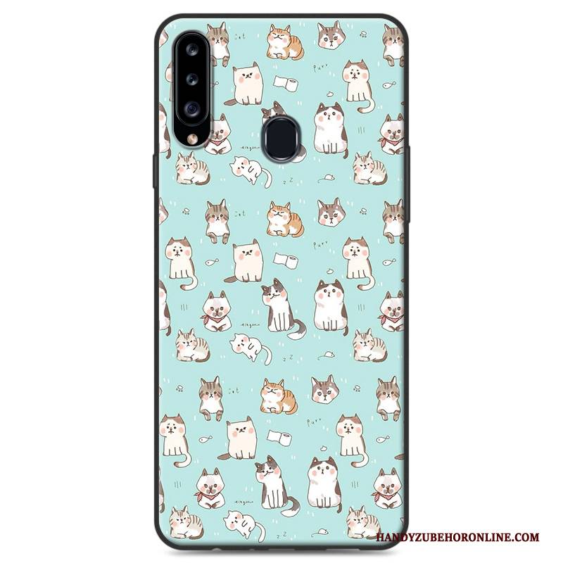 Hülle Samsung Galaxy A20s Gemalt Einfach Blau, Case Samsung Galaxy A20s Schutz Handyhüllen Landschaft