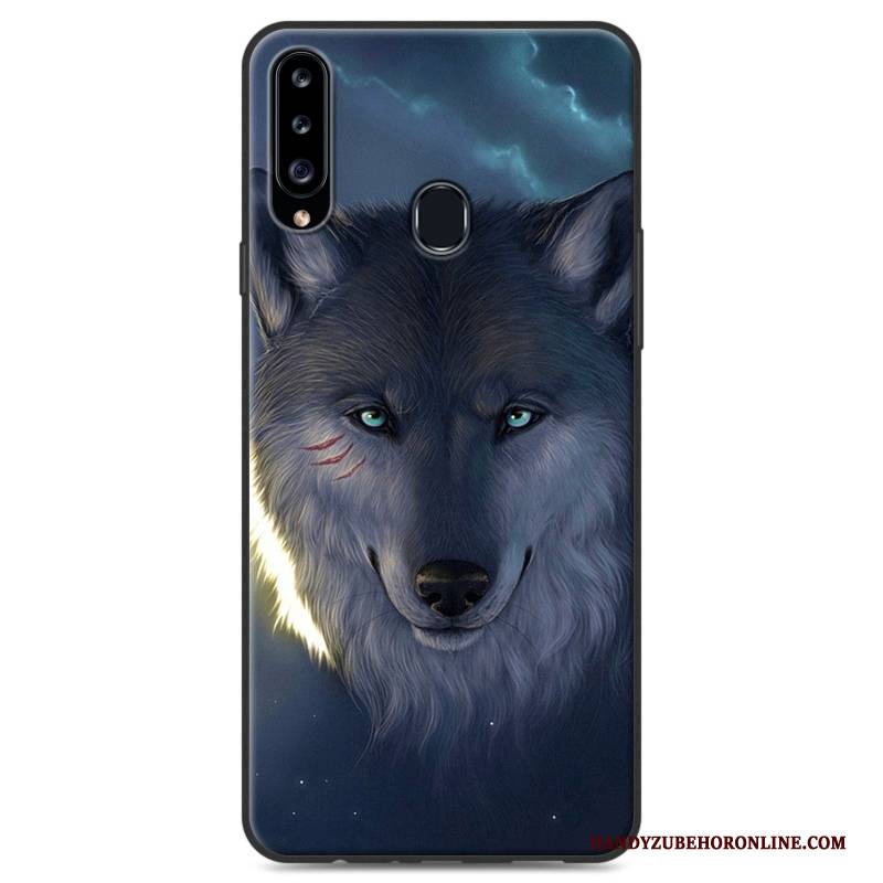 Hülle Samsung Galaxy A20s Gemalt Einfach Blau, Case Samsung Galaxy A20s Schutz Handyhüllen Landschaft