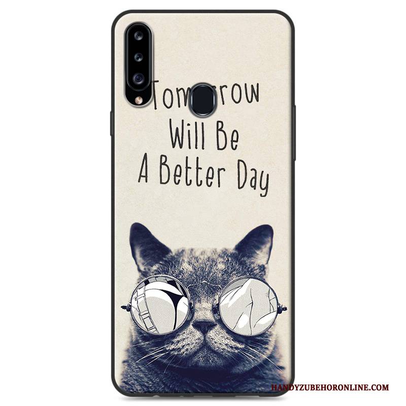 Hülle Samsung Galaxy A20s Gemalt Einfach Blau, Case Samsung Galaxy A20s Schutz Handyhüllen Landschaft