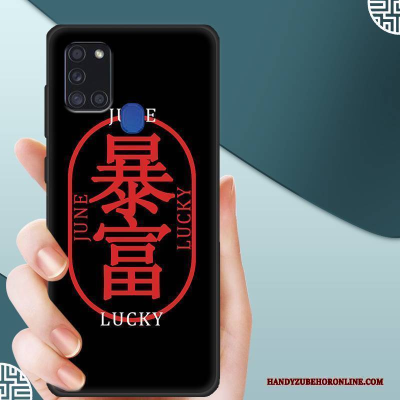 Hülle Samsung Galaxy A21s Silikon Angepasst Nubuck, Case Samsung Galaxy A21s Schutz Membran Temperieren