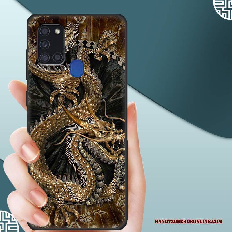 Hülle Samsung Galaxy A21s Silikon Angepasst Nubuck, Case Samsung Galaxy A21s Schutz Membran Temperieren