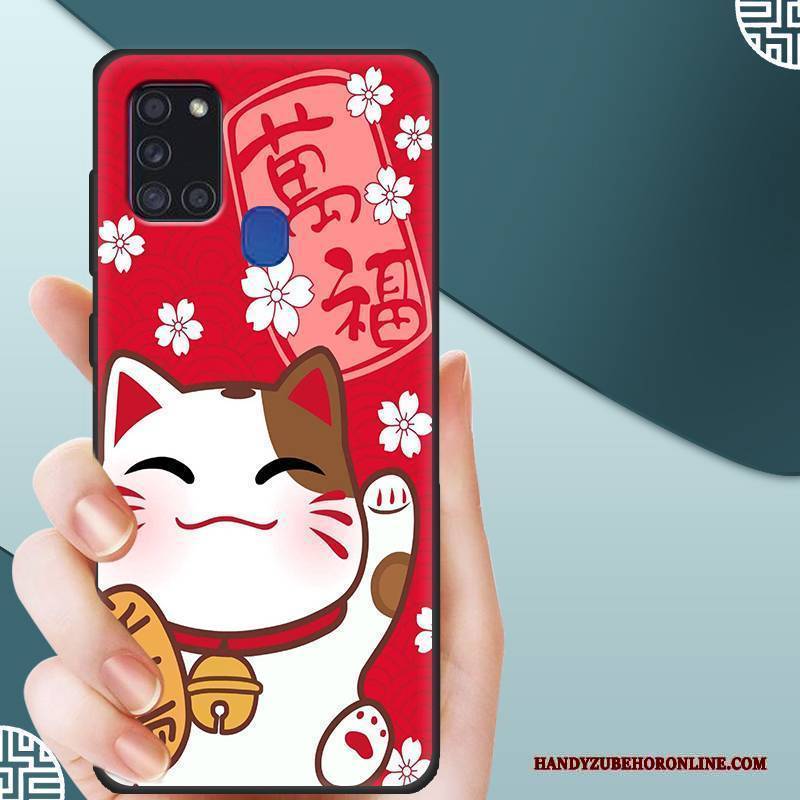Hülle Samsung Galaxy A21s Silikon Angepasst Nubuck, Case Samsung Galaxy A21s Schutz Membran Temperieren