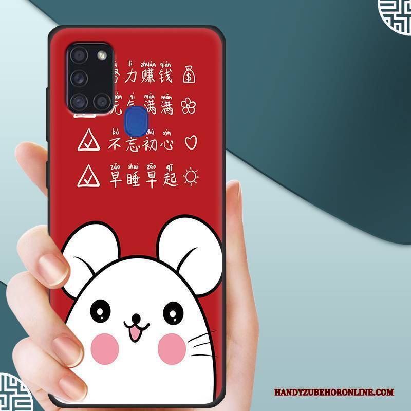 Hülle Samsung Galaxy A21s Silikon Angepasst Nubuck, Case Samsung Galaxy A21s Schutz Membran Temperieren